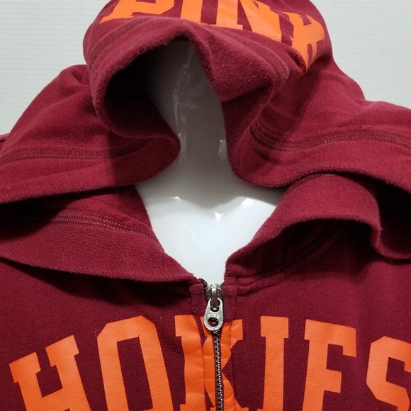 Victoria's Secret PINK hoodie Large Virginia Tech graphic collegiate zip up VT - Picture 14 of 16